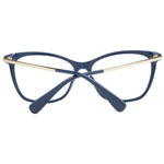 Max Mara Blue Women Glasses Frame in full-rim butterfly style with plastic material and demo lenses, includes branded case, size 54-14-140.