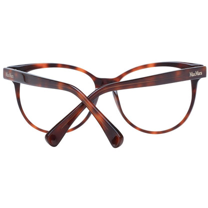 Max Mara Brown Plastic Glasses (Frames) for women, cat-eye style, full-rim with demo lenses, branded case included.