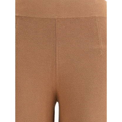 Max Mara Brown Viscose Casual Pants with elasticized waistband and soft silhouette, ideal for versatile wear.
