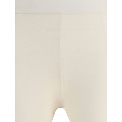 Close-up view of Max Mara Cream Viscose Casual Pants showcasing soft fabric and elastic waistband design.