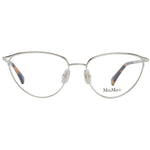 Max Mara Gold Women Glasses Frame, full-rim cat eye with metal frame, demo plastic lenses, size 54-16-135, includes branded case