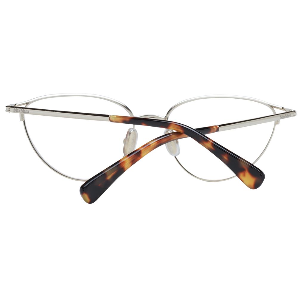 Cat-eye glasses frame with metal rim and tortoiseshell temples, viewed from the back. Eyewear style emphasizing fashion and elegance.