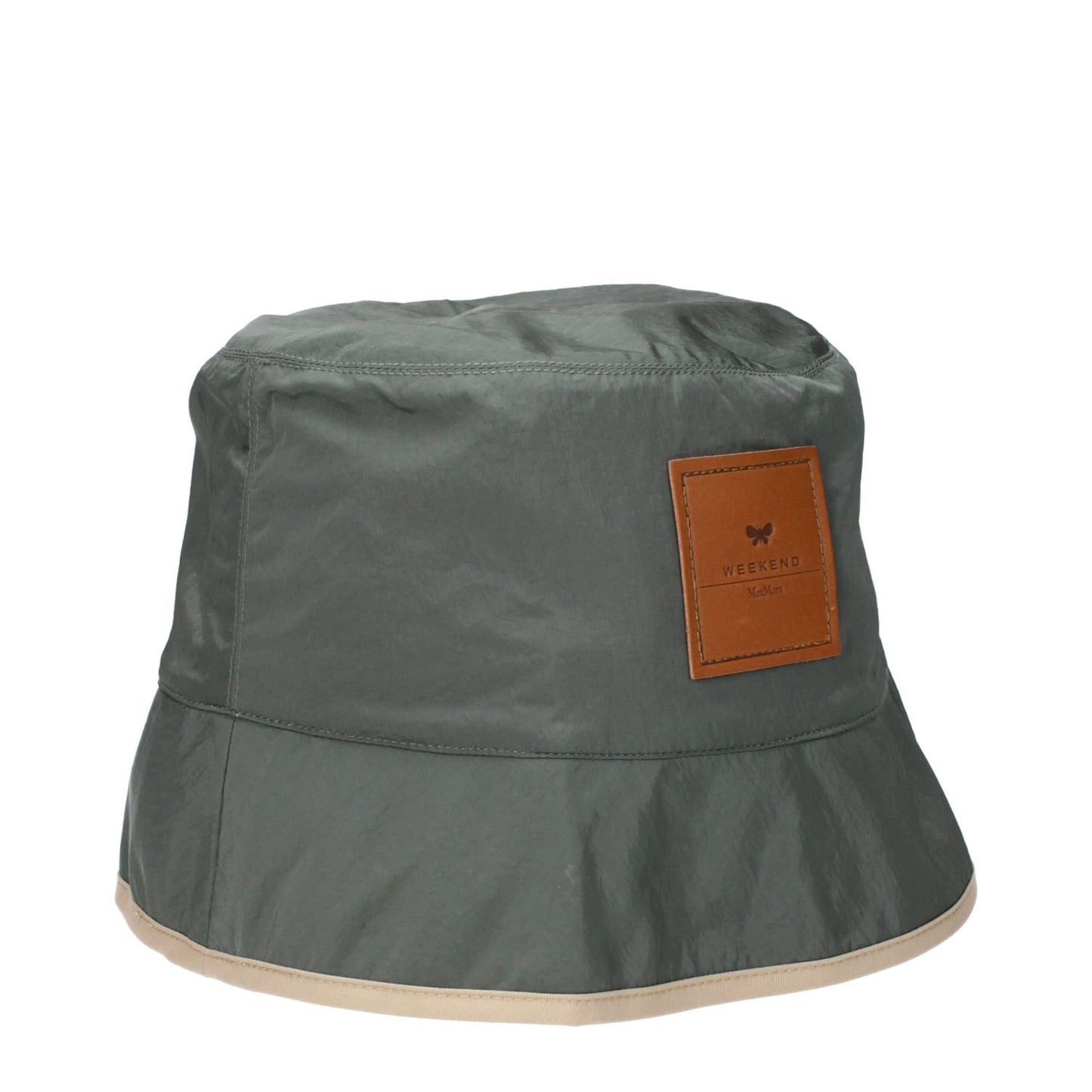 Max Mara Green Polyamide Bucket Hat with side logo.