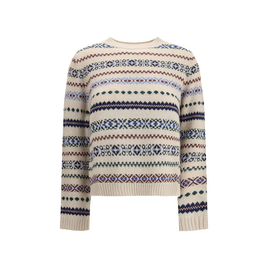 Max Mara Multicolor Marabou Sweatshirt in alpaca wool blend with crew neckline and ribbed trims for elegant everyday wear.