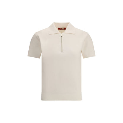 Max Mara White Viscose Dress Shirt with classic collar and front zipper, elegant and versatile shirt, perfect for any occasion.