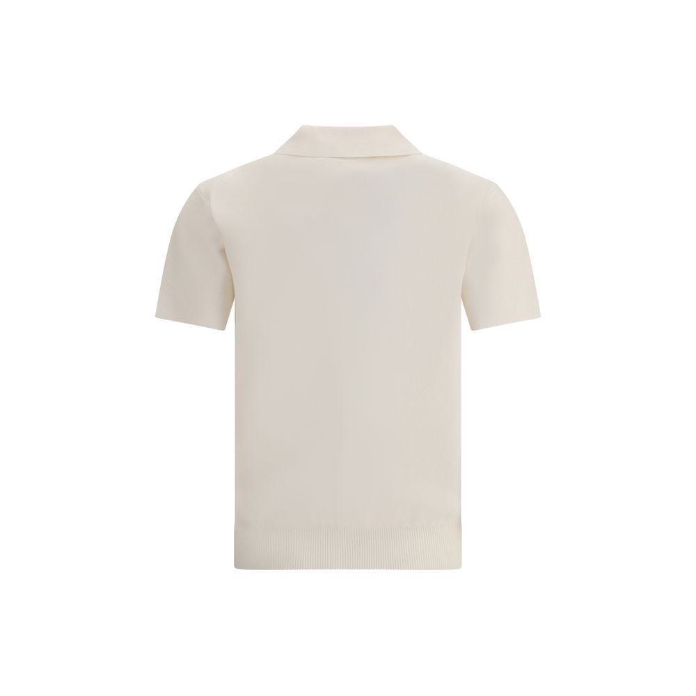 Back view of Max Mara White Viscose Dress Shirt featuring classic collar, ribbed hem, and monochrome pattern, ideal for versatile looks.