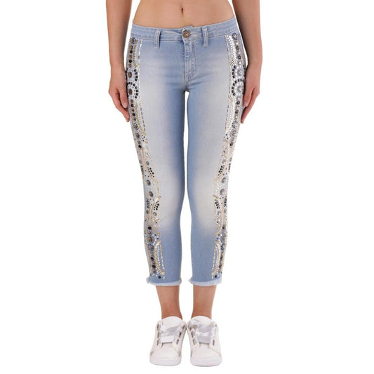Met Blue Cotton Cropped Jeans 1728,67400106144,Blue,Clothing,Cropped Jeans - Jeans Denim - Clothing,Jeans Denim - Clothing,Met,New with tags,W25,Women