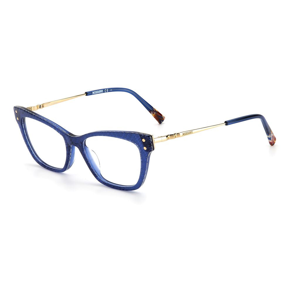 Missoni Blue Acetate Frames for women, model MIS-0045-PJP, featuring 52/17/145 mm measurements, stylish blue color, acetate material.