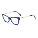 Missoni Blue Acetate Frames for women, model MIS-0045-PJP, featuring 52/17/145 mm measurements, stylish blue color, acetate material.