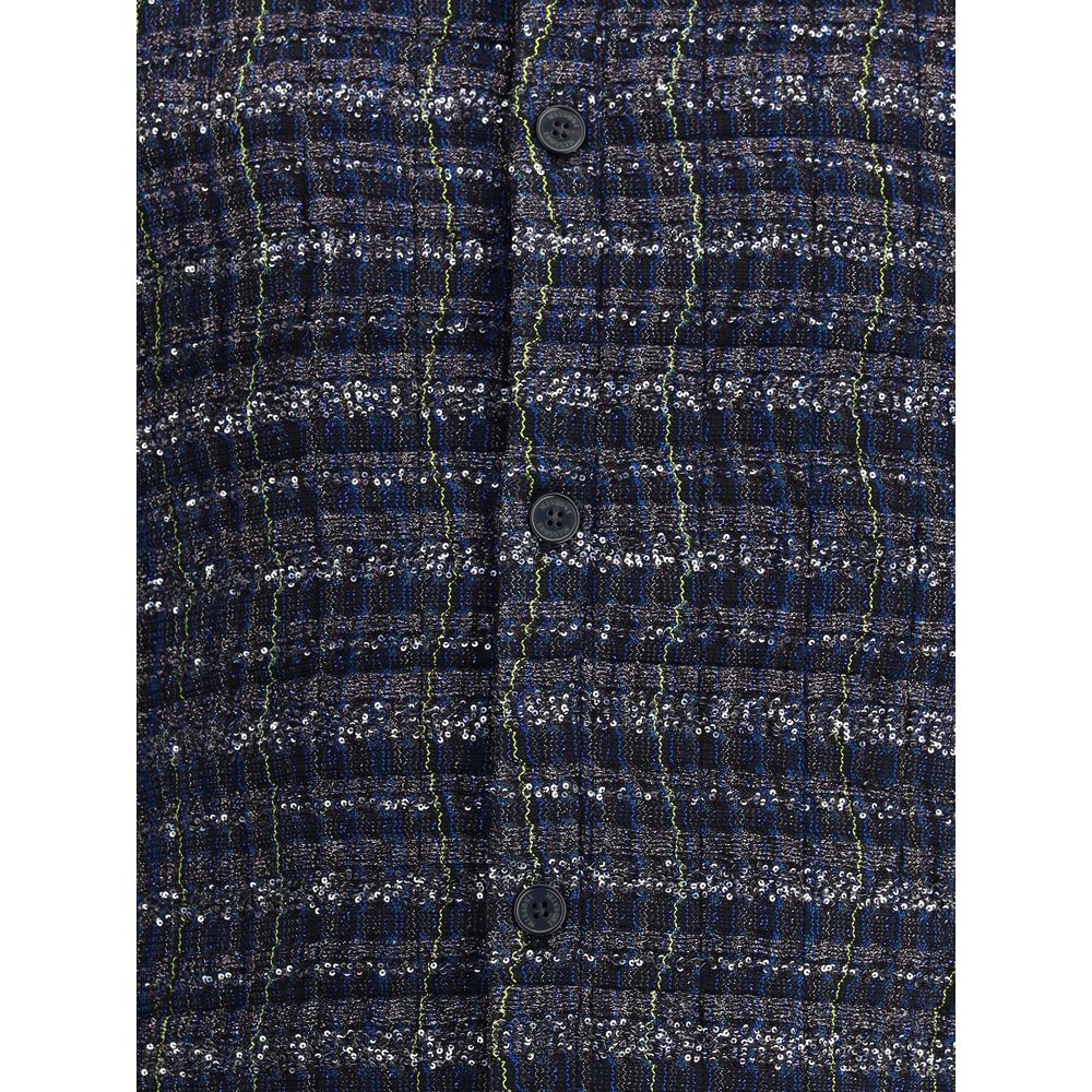 Missoni Giacca wave pattern jacket featuring check wave pattern and lamé-finished viscose blend fabric.