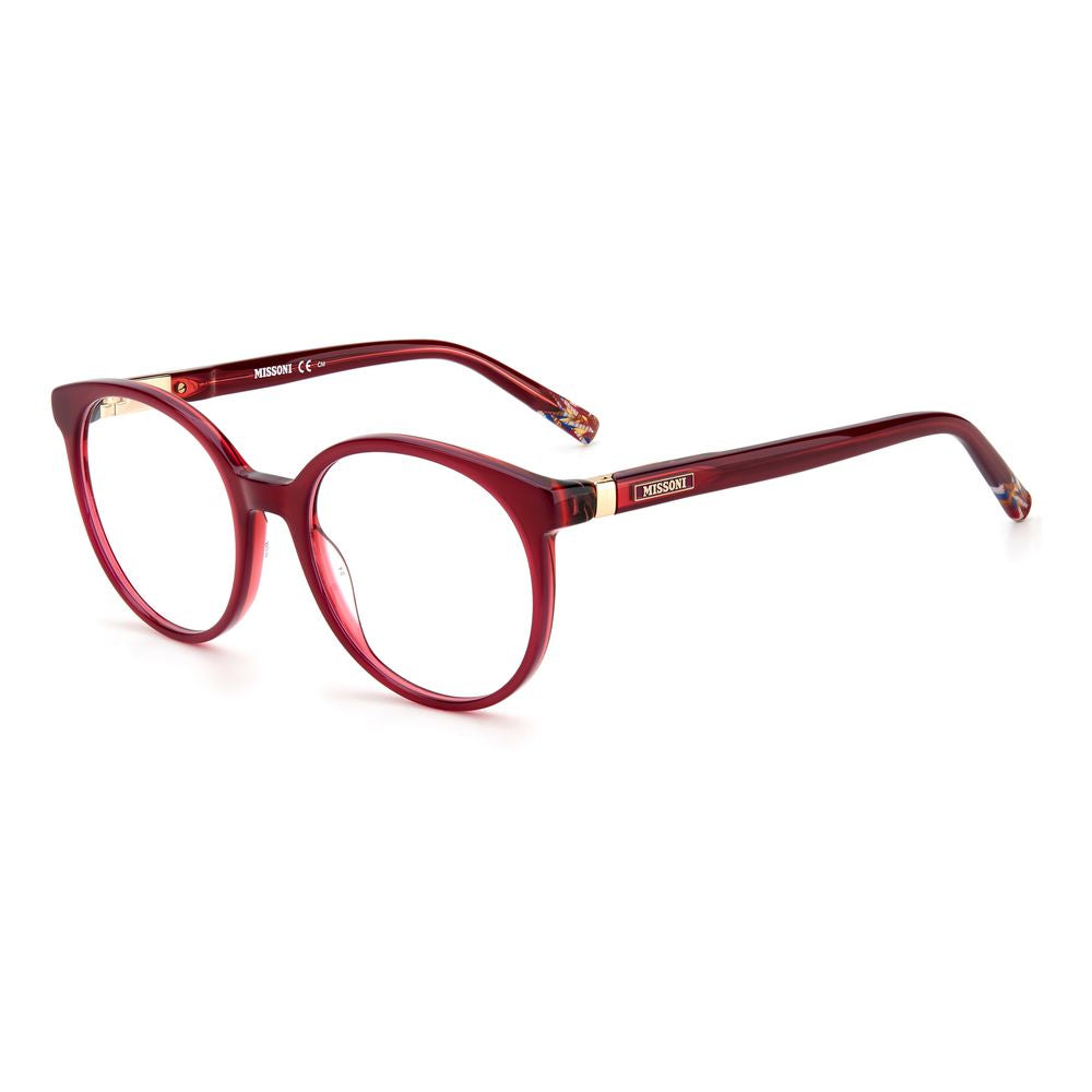 Missoni Red Acetate Frames with cherry color, model MIS-0059-8CQ, measures 53/19/140mm for women, elegant and stylish eyewear.