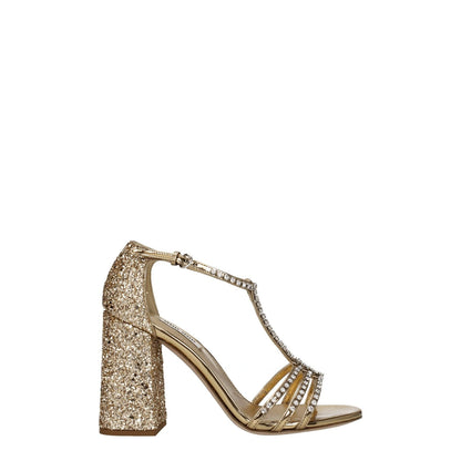 Miu Miu Gold Plastic Platform Sandals