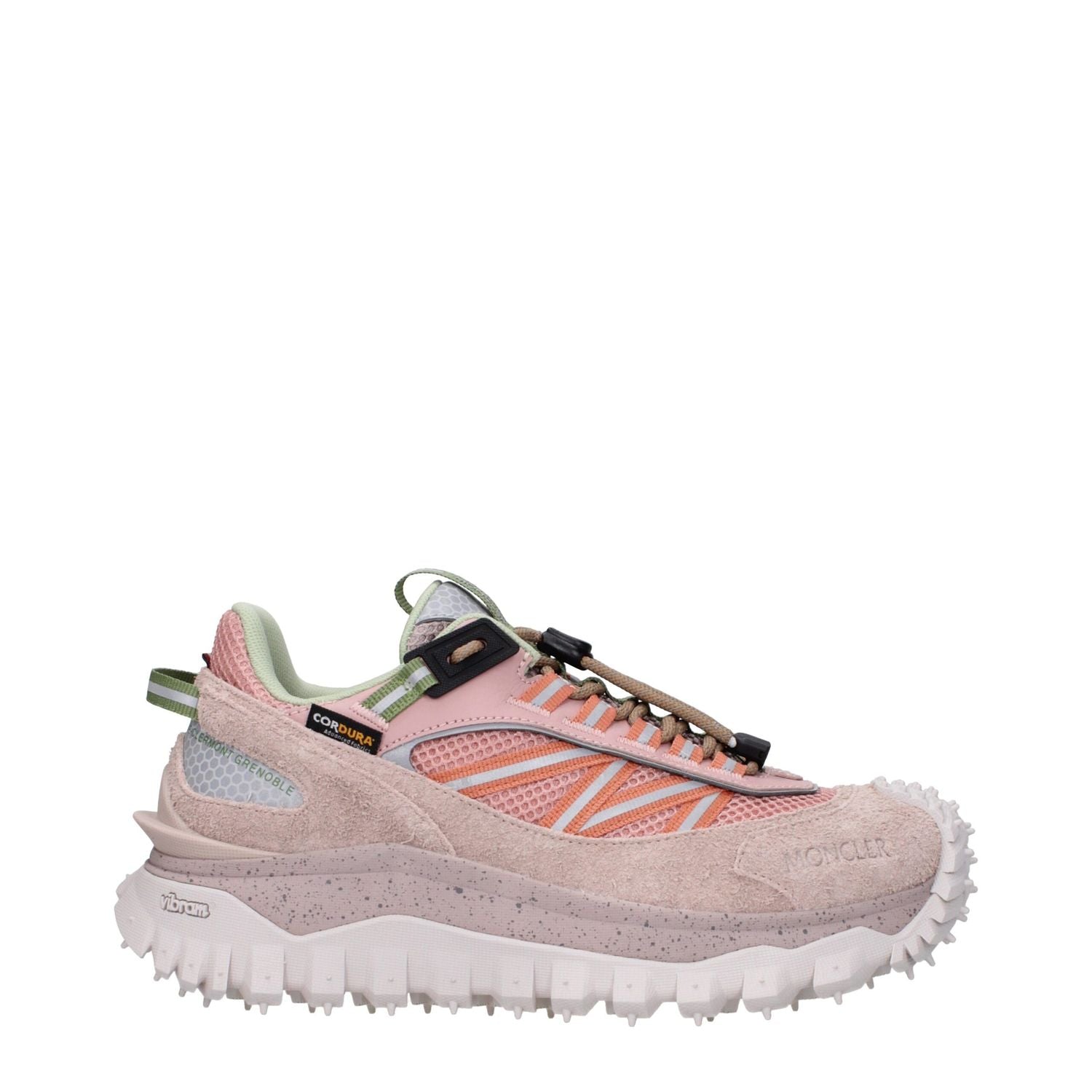Moncler Pink Leather Athletic Sneakers
