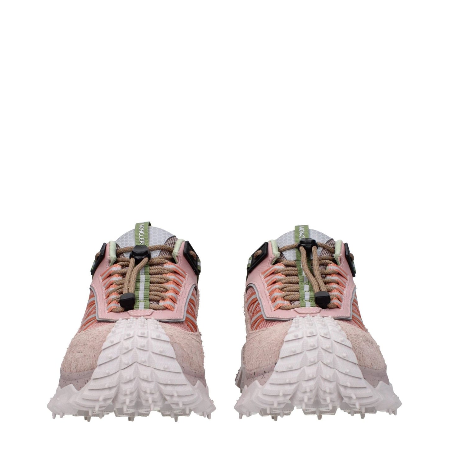 Moncler Pink Leather Athletic Sneakers