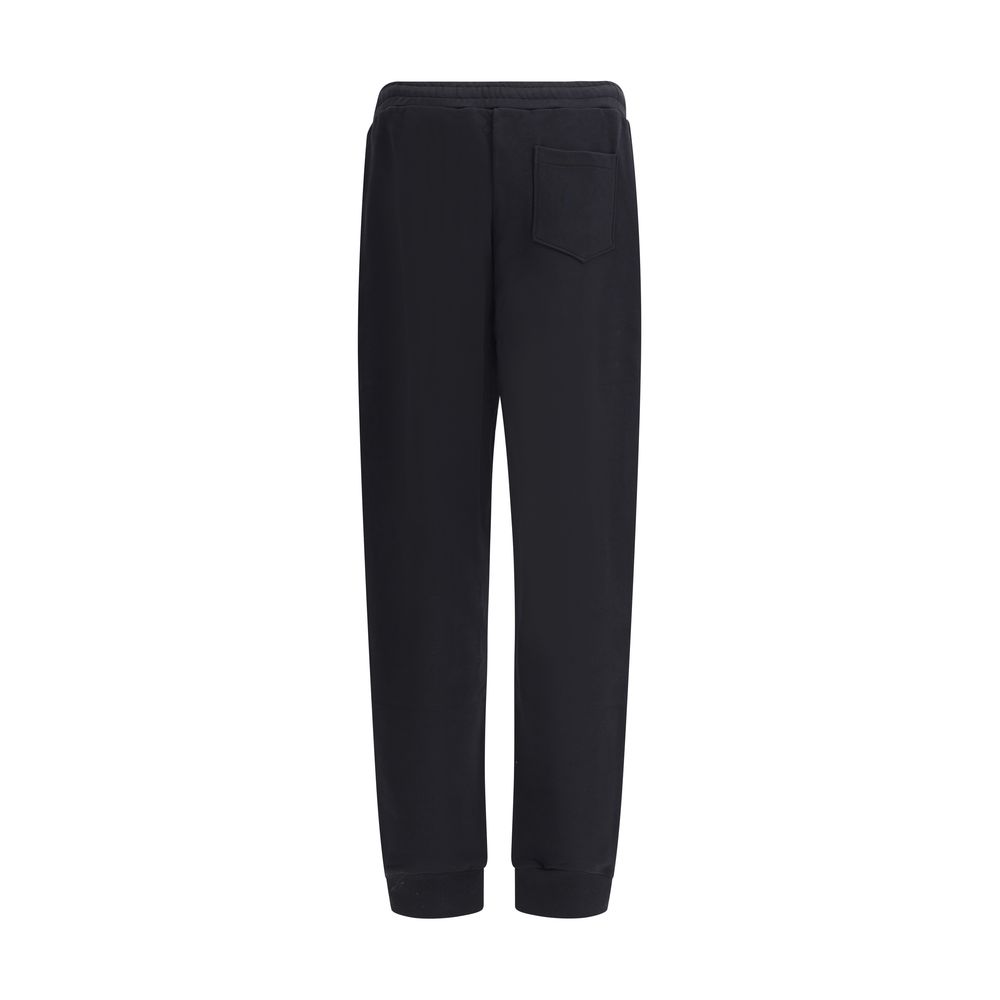 Back view of Moschino Black Cotton Joggers (Workout Pants) with elastic waistband and pocket detailing.