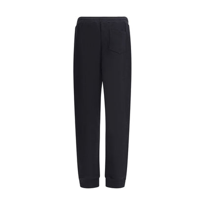 Back view of Moschino Black Cotton Joggers (Workout Pants) with elastic waistband and pocket detailing.