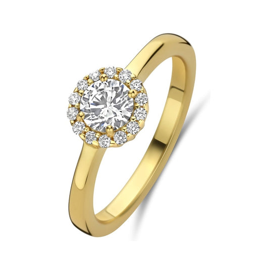Gold ring with diamond setting - NEW BLING Mod. 9NB-1538-56