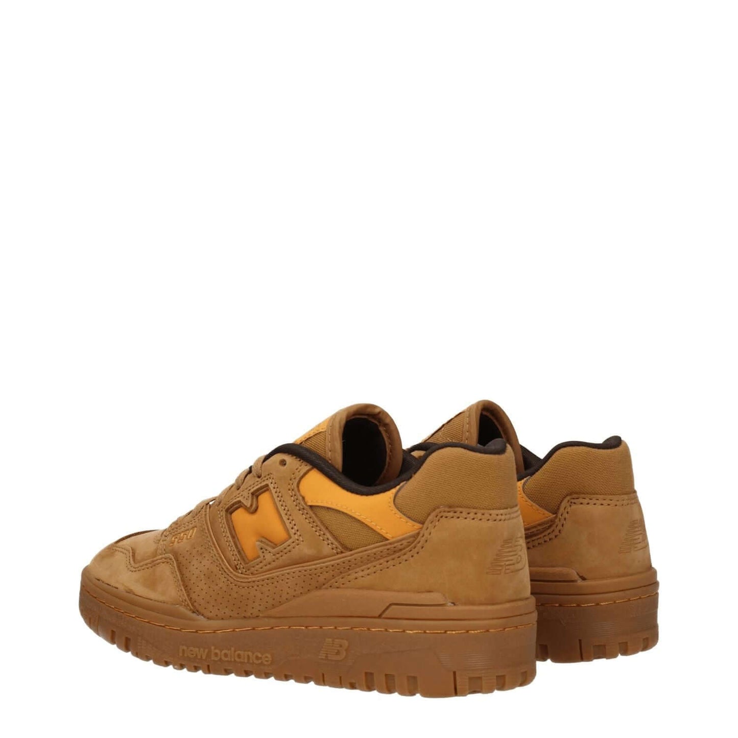 New Balance Brown Leather Sneakers with suede and rubber sole, showing aged effect and logo details in Arizona Brown.