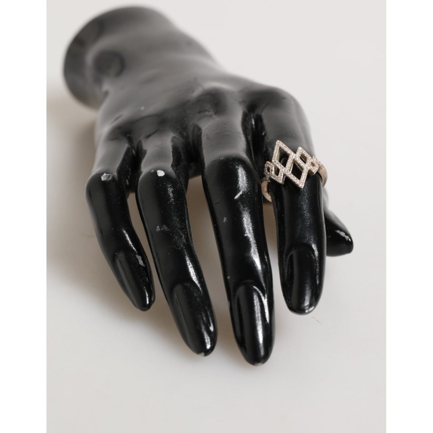 Nialaya Geometric Diamond Shape Pave CZ Crystal Jewelry Ring