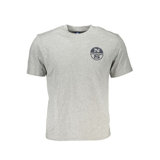 North Sails Brown Cotton Men T-Shirt with logo print on the front, showcasing casual sophistication and style.