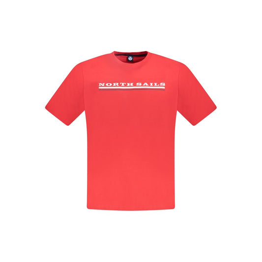 North Sails Red Cotton Men TShirt with logo and nautical design