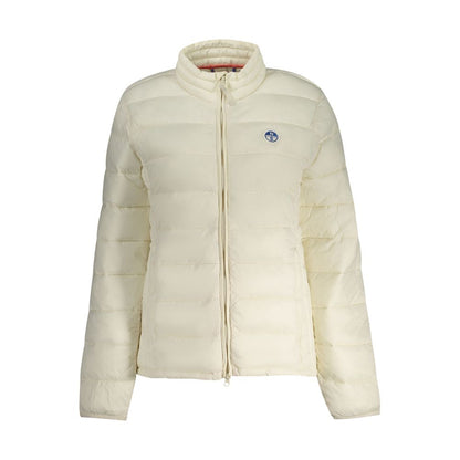 North Sails White Polyamide Jackets & Coat with long sleeves, zipper, and logo.