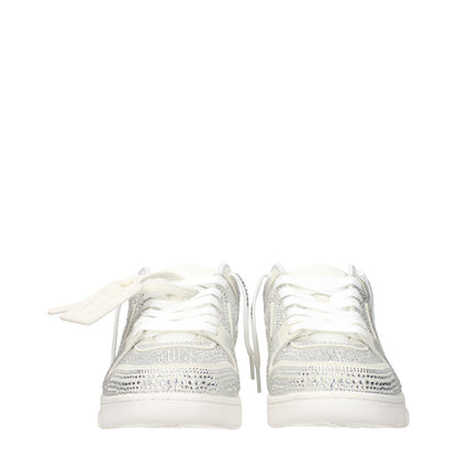Off-White Beige Leather Low Top Sneakers with rhinestone detailing and logos on front and back. MPN OMIA189LEA0090172.