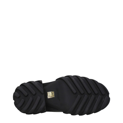 Sole view of Off-White Black Leather Oxfords And Derbies showing rubber sole with back and side logo details.