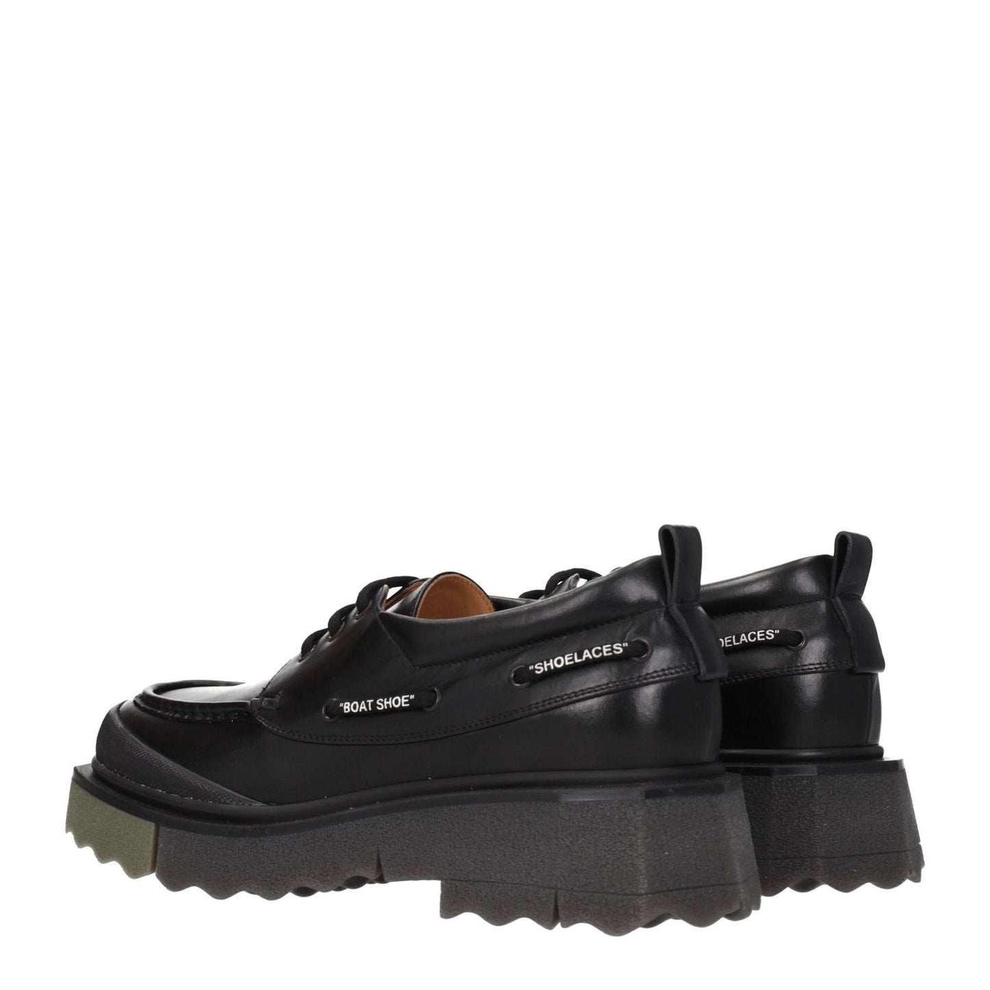 Off-White Black Leather Slip-On Loafers