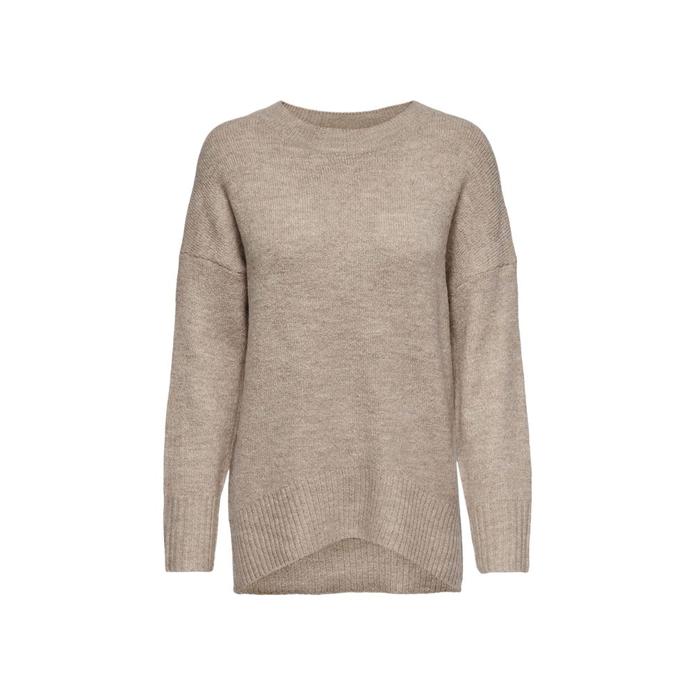 Only Beige Marabou Sweater, women’s long-sleeve sweater, soft acrylic-polyester blend, modern cut, versatile for any occasion.