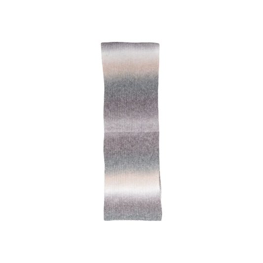 Only Gray Marabou Scarf with gradient striped design, soft and versatile accessory, 58% acrylic, perfect for any season.