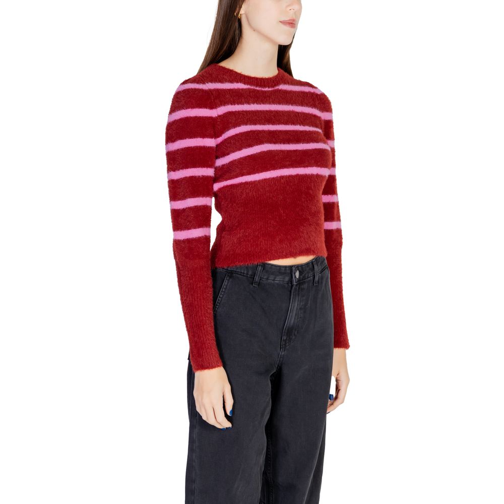 Only Red Nylon Sweater - Women's Fall/Winter Knitwear, 70% Nylon, 30% Acrylic fashion, stylish long-sleeve top.