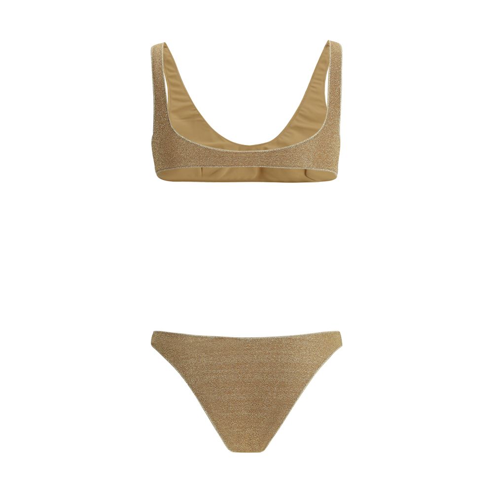 Oséree Gold Polyamide Bikini 1728,72470364320,Bikinis - Swimwear - Clothing,Clothing,Gold,M,New with tags,Oséree,S,Swimwear - Clothing,Women