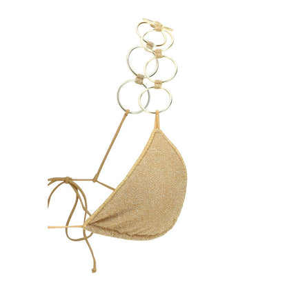 Oséree Gold Polyamide Bikini 1728,72470364320,Bikinis - Swimwear - Clothing,Clothing,Gold,M,New with tags,Oséree,S,Swimwear - Clothing,Women