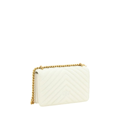 PINKO Elegant White Mini Love Shoulder Bag