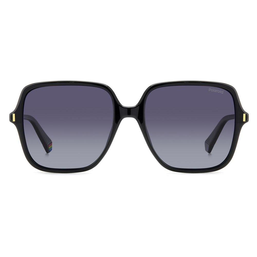 POLAROID MOD. PLD 6219_S women's sunglasses, square black frame with gradient lenses, stylish eyewear for ladies.