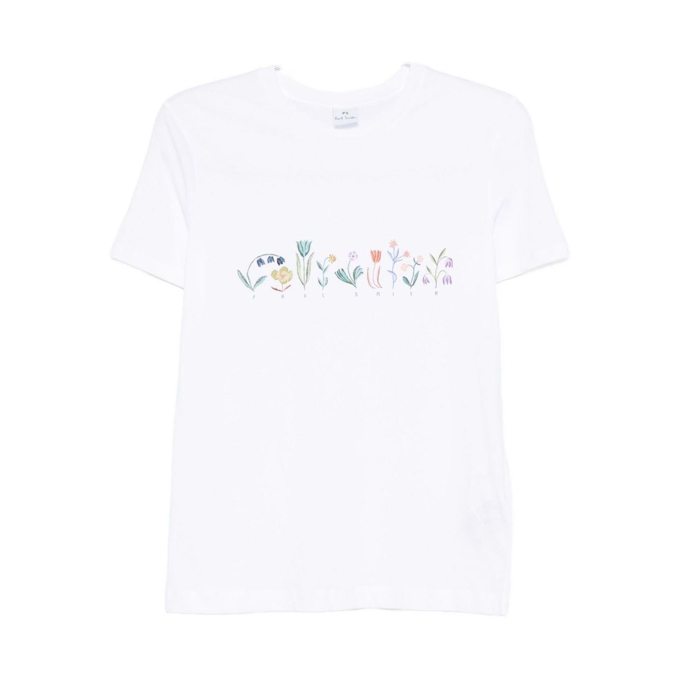 PS By Paul Smith T-shirts and Polos White with floral embroidered cotton crew neck short sleeves