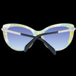 PUCCI MOD. EP0191 5601B lady sunglasses with blue gradient lenses and patterned frame, front view.
