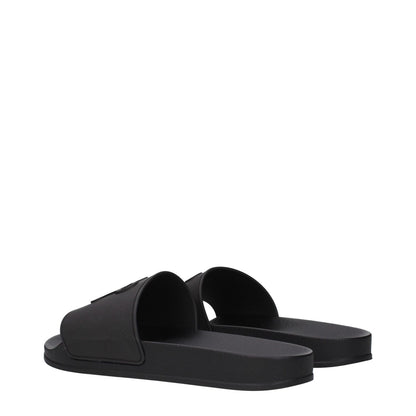Palm Angels Black Cotton Slippers with front logo, MPN PMIC010PLA0011010, code F84873, rubber design, side view image.