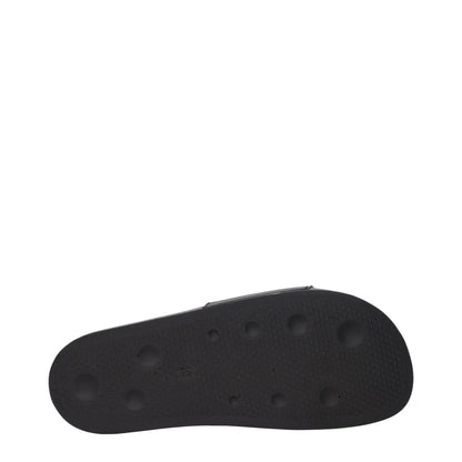 Bottom view of Palm Angels Black Cotton Slippers, MPN PMIC010PLA0011010, rubber sole, featuring front logo design, product code F84873.