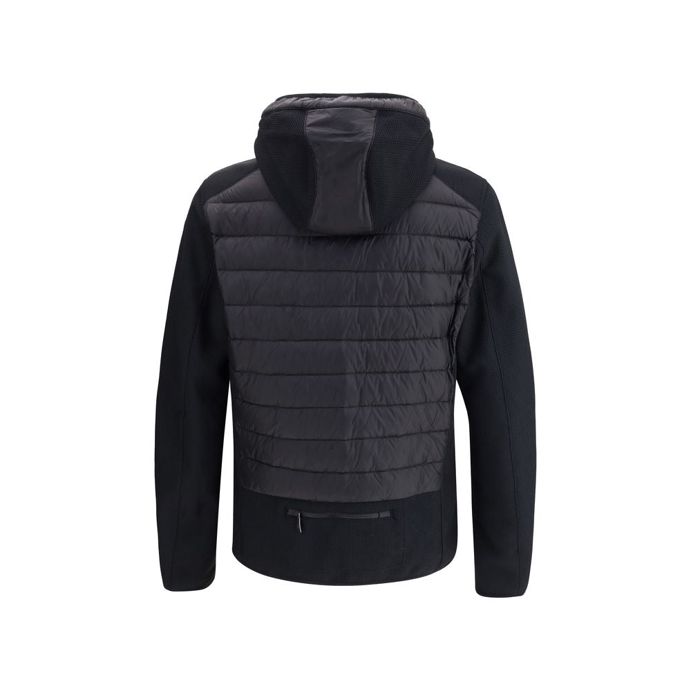 Back view of Parajumpers Nolan hybrid Down Jacket with adjustable hood and zipper closure.