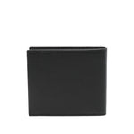 Paul Smith Leahter bifold wallet in black calf leather with internal card slots, logo detail, dimensions 11x9x2 cm.