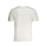 Back view of Pepe Jeans White Cotton T-Shirt, long-sleeve, sustainable material, perfect for casual wear.
