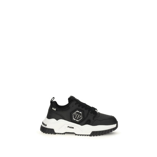 Philipp Plein Black Polyester Athletic Sneakers with bold design and logo patch for a distinctive look