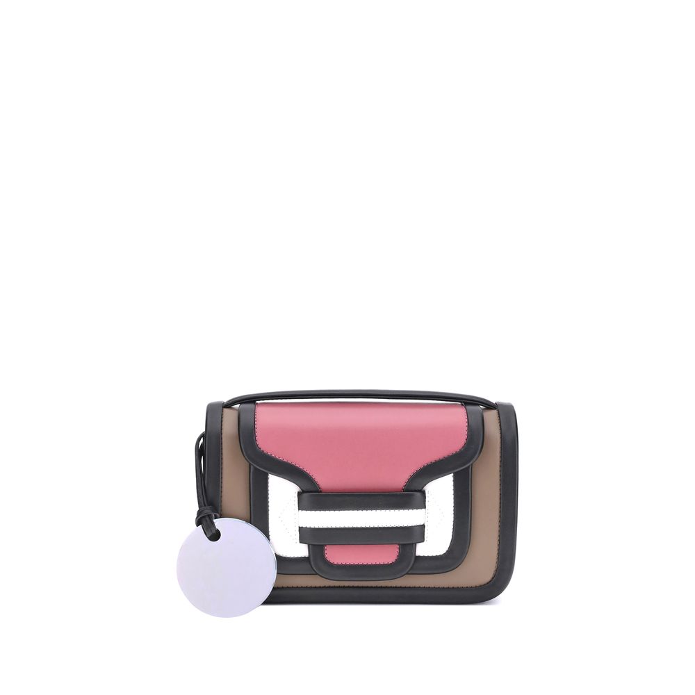 Pierre Hardy Multicolor Calf Leather Bos Taurus Shoulder Bag with front pocket and flap, features adjustable strap, top handle, and magnetic closure.