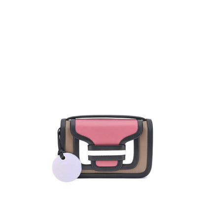 Pierre Hardy Multicolor Calf Leather Bos Taurus Shoulder Bag with front pocket and flap, features adjustable strap, top handle, and magnetic closure.