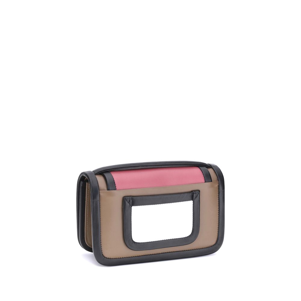 Pierre Hardy Multicolor Calf Leather Bos Taurus Shoulder Bag with top handle and adjustable strap, front pocket with interlocking flap.