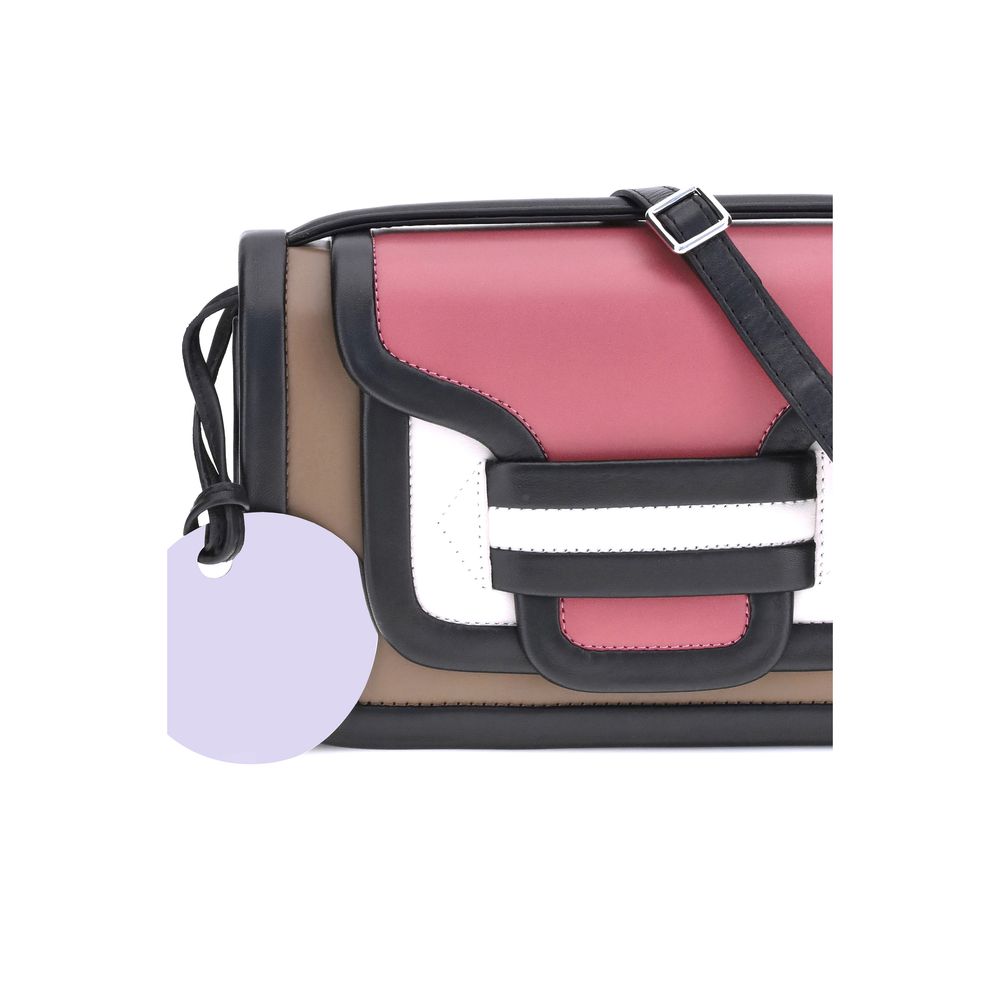 Pierre Hardy Multicolor Calf Leather Bos Taurus Shoulder Bag with adjustable strap and magnetic closure, front pocket detail.