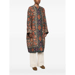 Pierre Louis Mascia Dresses Brown with geometric pattern and side patch pockets