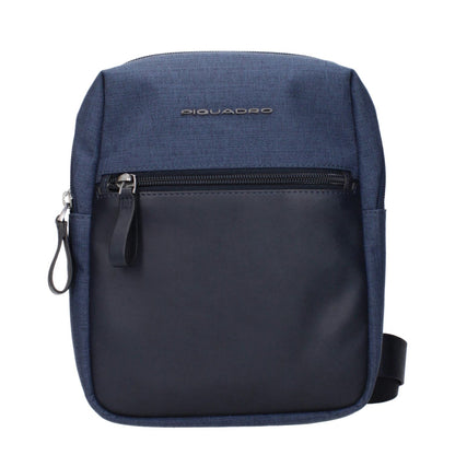 Piquadro Blue Fabric Crossbody Bag with front logo and adjustable shoulder strap, MPN CA4481W98BLU, code F84160.